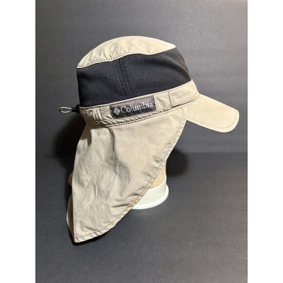 Columbia Omni-Shade Sun Hat Neck Flap Khaki Outdoor Hiking Fishing Cap Men’s S/M - Picture 3 of 5